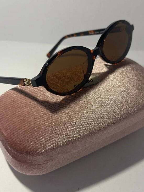Miu Miu Tortoise Sunglasses with Dark Lenses main image 6